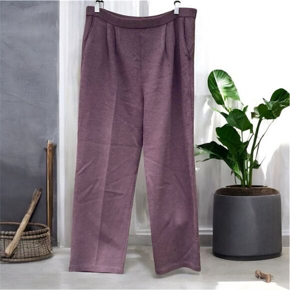 St. John Chocolate Brown Santana Pull-On Knit Pants. Size 8. Elastic Waist EUC - Picture 1 of 5